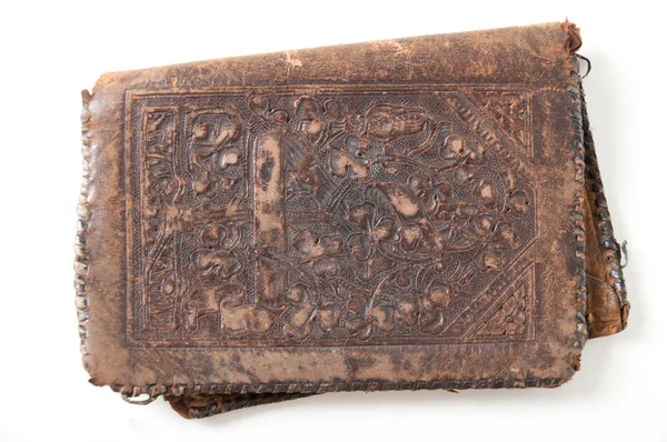 Antika läder plånbok — Stockfoto