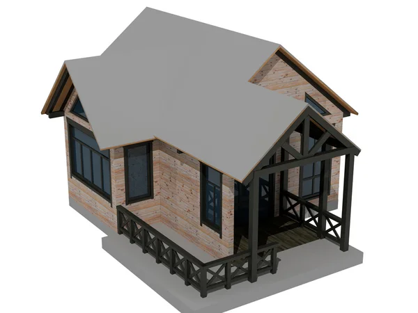 Casa de campo 3D — Fotografia de Stock