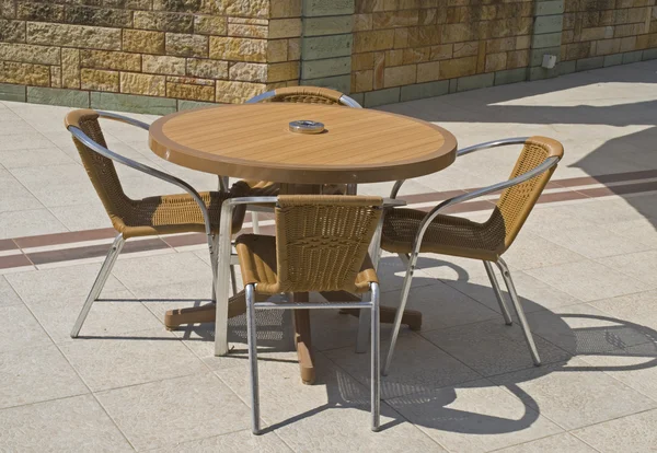 stock image Table and chairs in outdoor