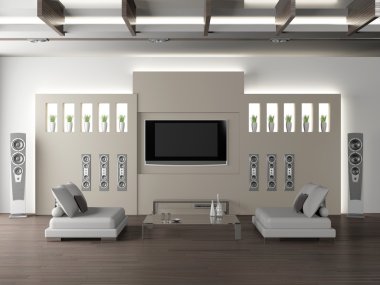 bir yaşam modern iç Oda 3d