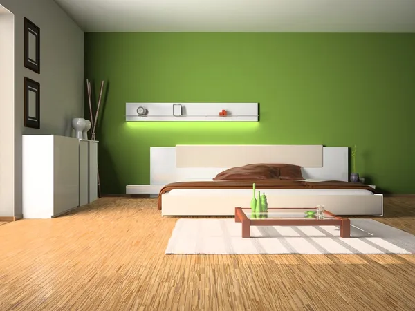 Спальня 3D — стоковое фото