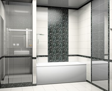 bir banyo modern iç 3d