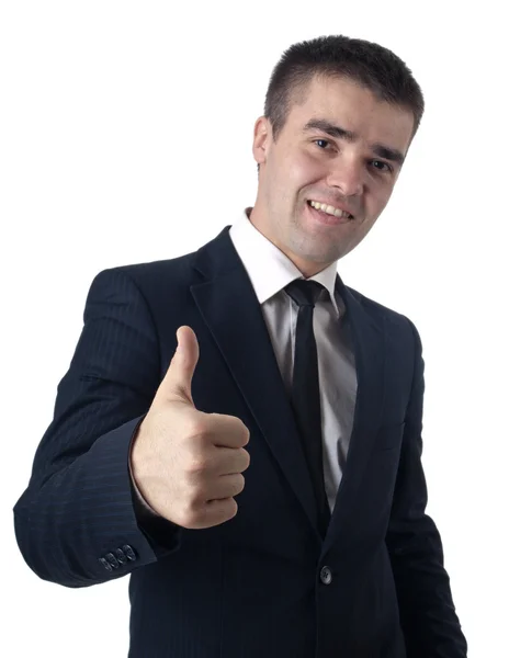 Portret van gelukkig lachend jonge zakenman — Stockfoto