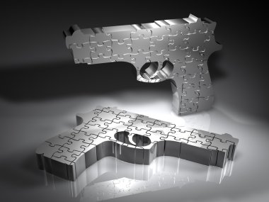 Guns - Puzzle - 3D clipart