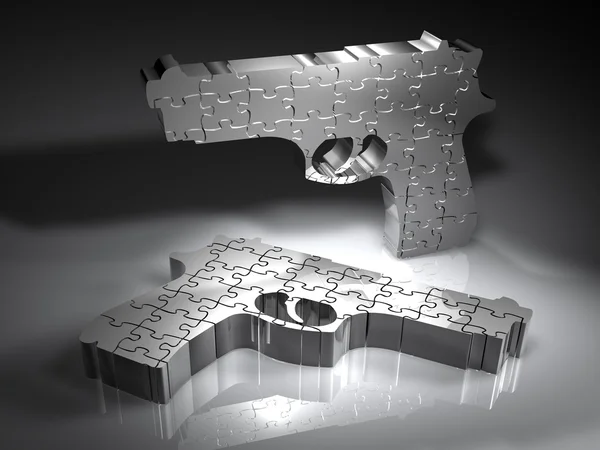 Zbraně - puzzle - 3d — Stock fotografie