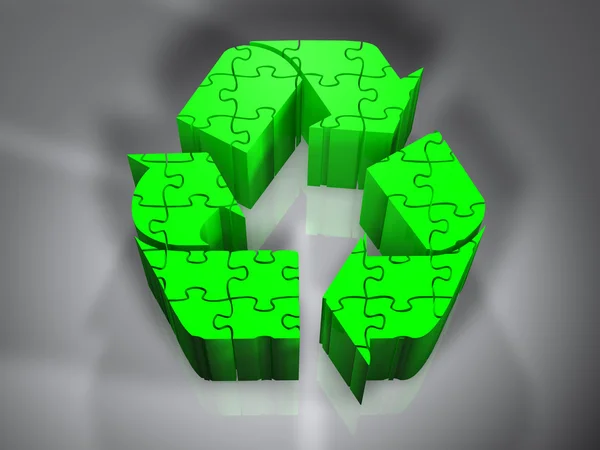 Símbolo de reciclagem - Puzzle - 3D Fotos De Bancos De Imagens