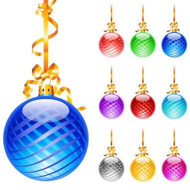 Christmas colourful balloons clipart