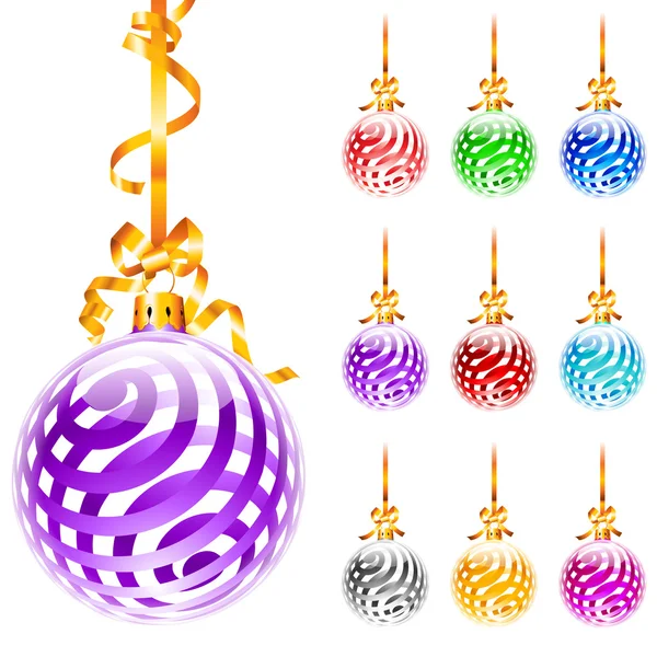 圣诞色彩缤纷的气球 — 图库矢量图片