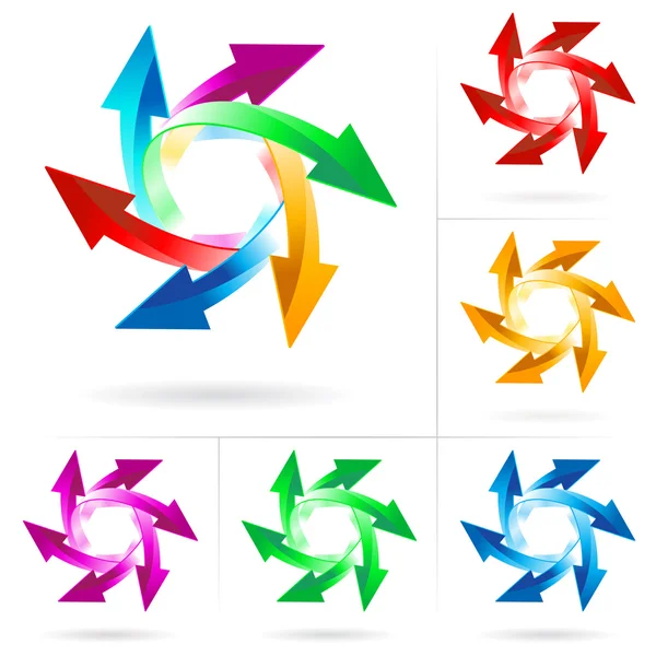 Ensemble de cercles de flèche — Image vectorielle