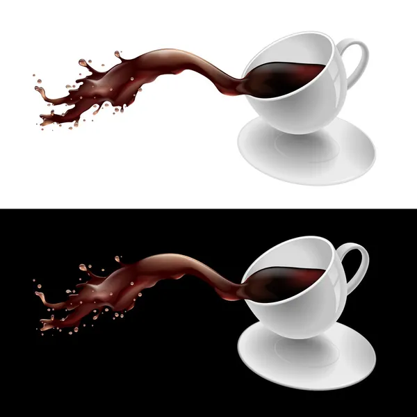 Брызги кофе — стоковый вектор