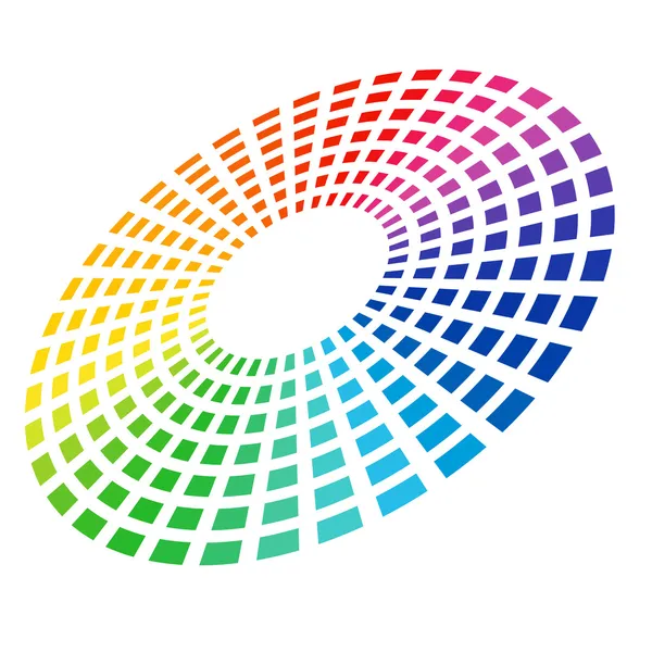 Equalizzatore Grafico Colorato Cerchia Nello Spazio Illustrazione Vettoriale Bianco — Vettoriale Stock