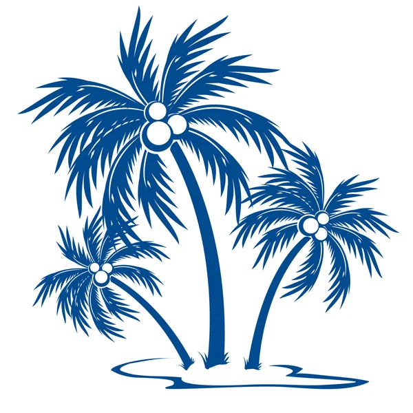 Silhouette palmiers — Image vectorielle