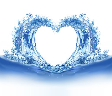 Blue water heart clipart