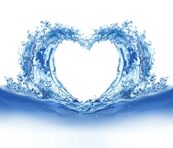 Blauwe water hart — Stockfoto