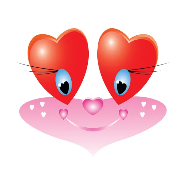 Emoticon Smiley Día San Valentín Ilustración Vectorial Sobre Fondo Blanco — Vector de stock