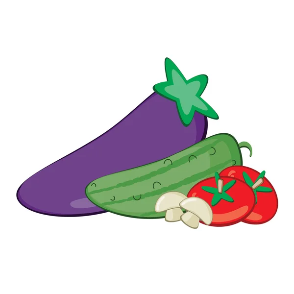 新鮮な野菜だ 設計のための白い背景のベクトルイラスト — ストックベクタ