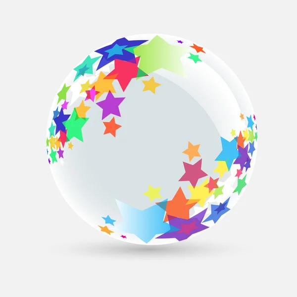 Balle blanche avec étoile — Image vectorielle
