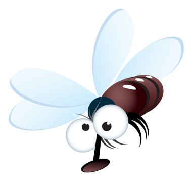 Cartoon style illustration of a fly clipart