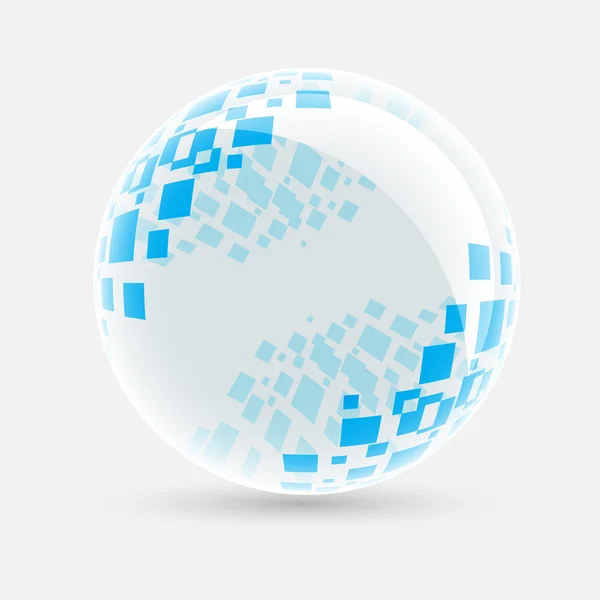 Bola blanca con cuadrados — Vector de stock