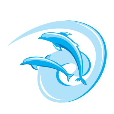 Two dolphins. clipart