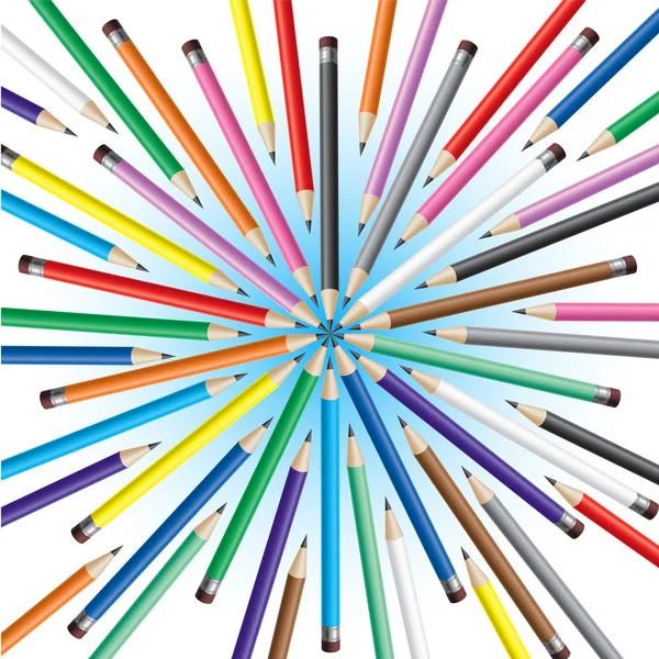 Chaotic pencils — Stock Vector