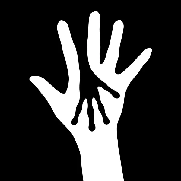Руки человека и пришельца — стоковый вектор