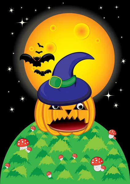 Pumpkin Halloween Card — Stock Vector