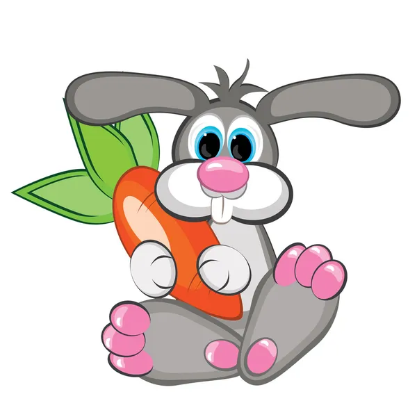 Кролик з гігантською морквою — стоковий вектор