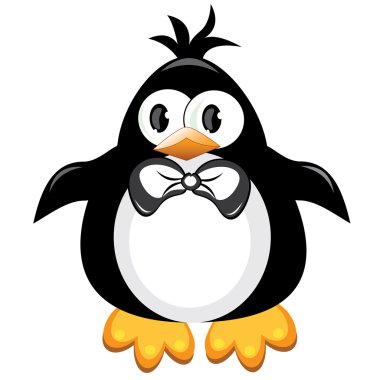 Penguin cartoon bird. Boy. clipart