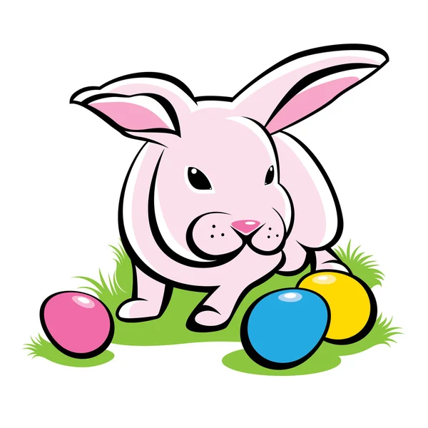 Bunny met Pasen eieren — Stockvector