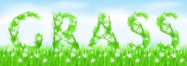 Eco-Style Grass Letters. clipart