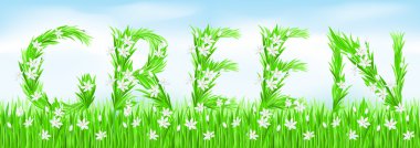 Eco-Style Grass Letters. clipart