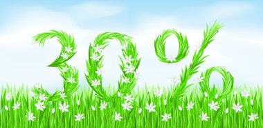 Eco-Style Grass Letters. clipart