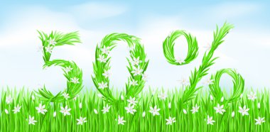 Eco-Style Grass Letters. clipart