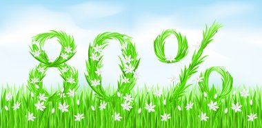 Eco-Style Grass Letters. clipart