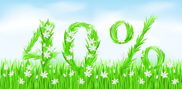 Eco styl trávy dopisy. — Stock fotografie