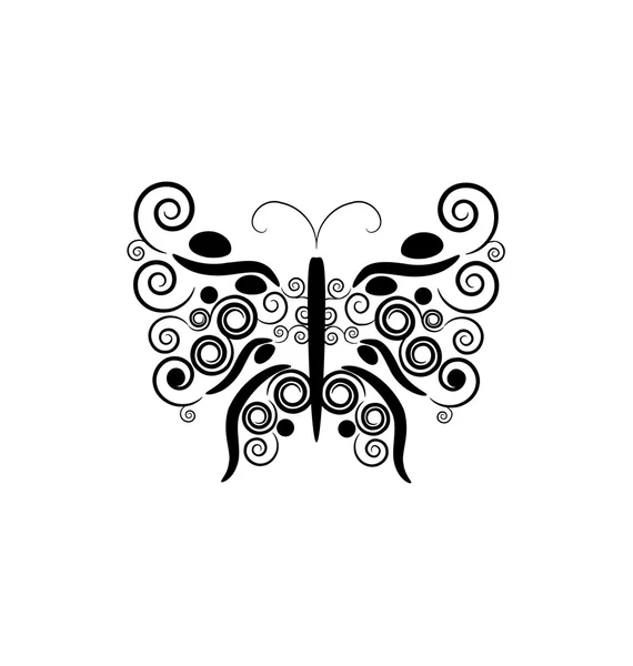 Mariposa negra — Vector de stock