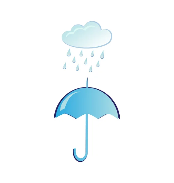 Vector illustration of umbrella and cloud with rain — Stock Vector ...