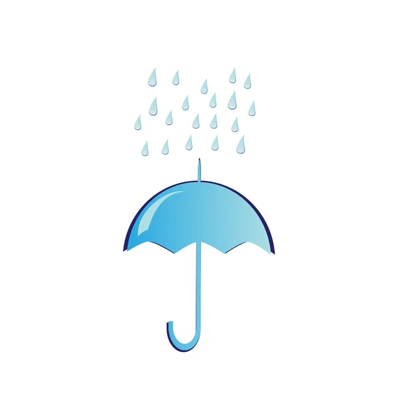 Vector illustration of umbrella and cloud with rain — Stock Vector