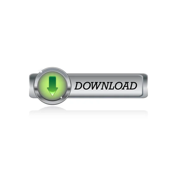 Metal button with download icon — Stock Vector