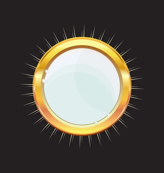 Zlaté lesklé zrcadlo — Stockový vektor