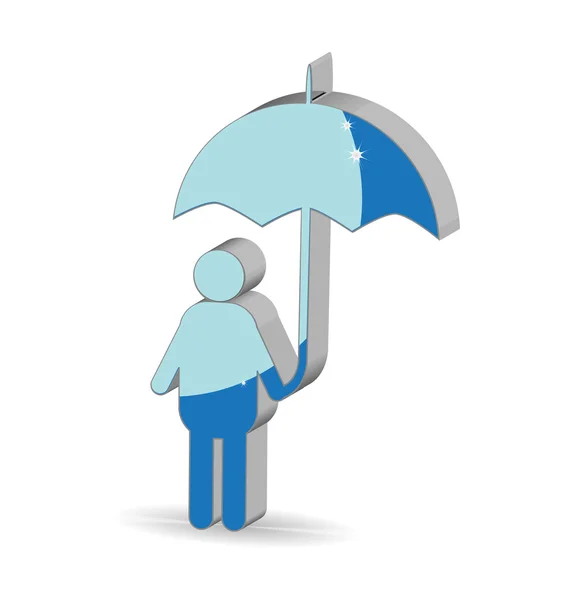 Men with umbrella — Stock Vector