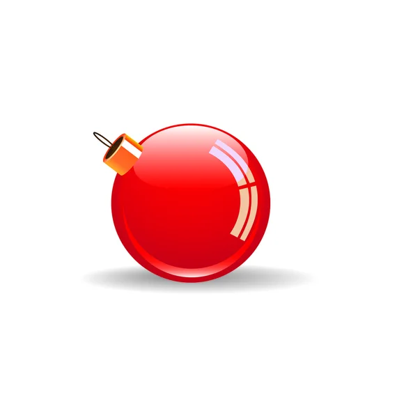 Christmas red ball — Stock Vector