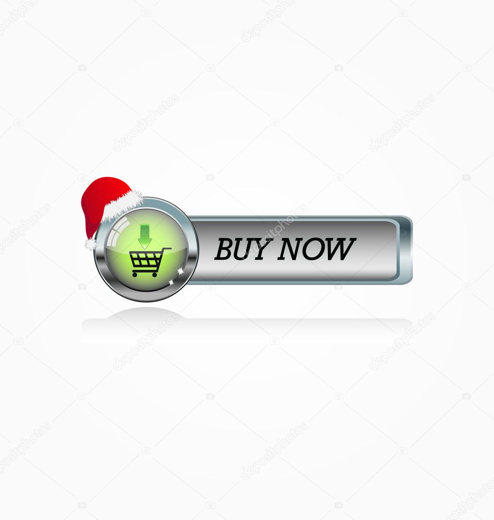 Metal button with shopping icon