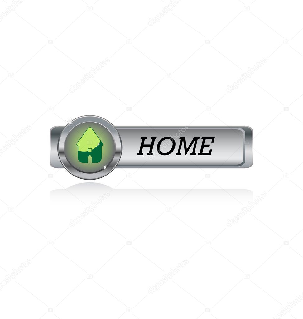 Metal button with home icon