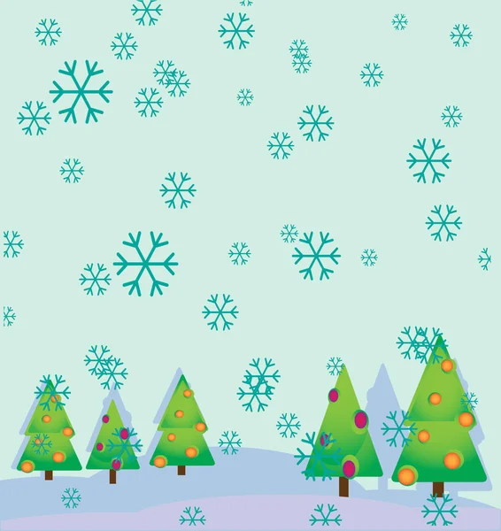Pozadí s vánoční stromky — Stockový vektor