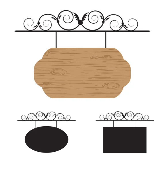 Panneau en bois rétro — Image vectorielle