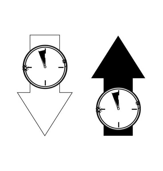 Horloge noire et blanche — Image vectorielle