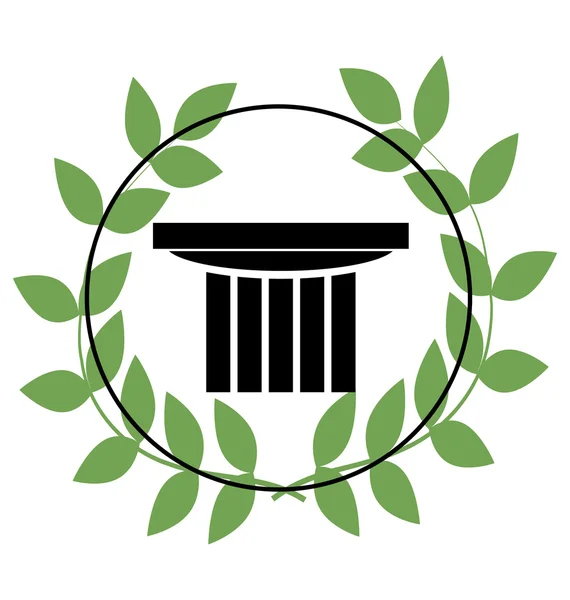 stock vector Icon with greek column and laurel