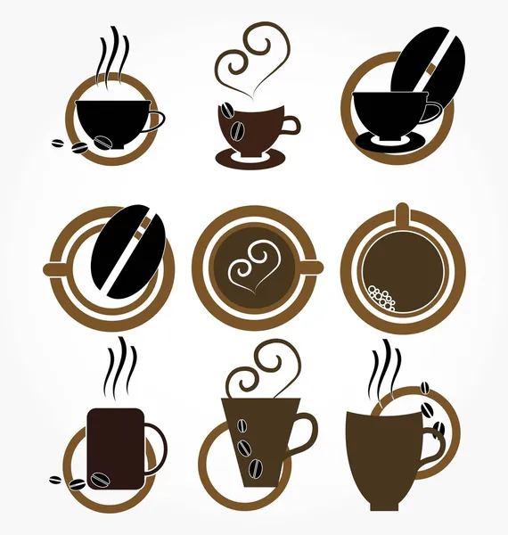 Set Von Symbolen Mit Kaffee Bild — Stockvektor